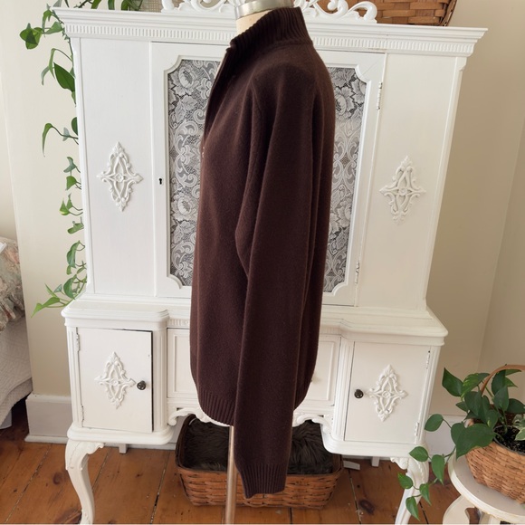 Vintage Made in Italy Brown Cashmere 1/4 Zip - Picture 6 of 9